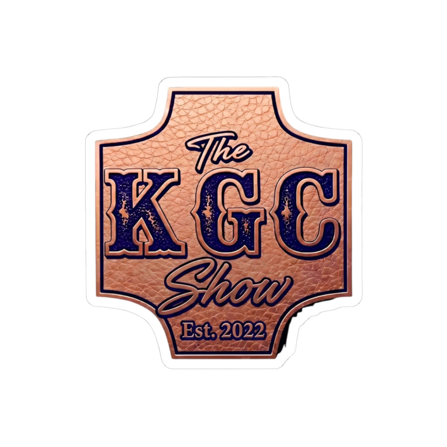 Kiss-Cut Sticker — "The KGC Show" Leather Patch Logo (Est. 2022)
